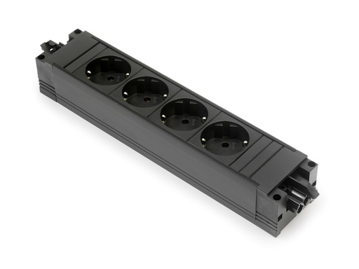 [E3MYZ] Bachmann Step Base 4x 230V RA GST In/Out Black (European Socket) - 906.18819