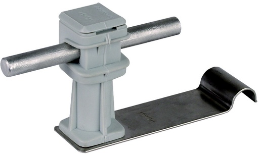 [E3NRU] Dehn Soporte de Conductor de Techo StSt Plástico Gris H36mm Rd 8mm - 204229