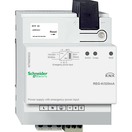 [E3PZE] Schneider Electric Fuente de alimentación KNX 320mA con entrada de emergencia - MTN683832