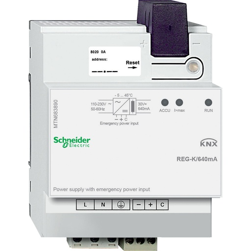 [E3PZH] Schneider Electric KNX Power Supply 640 MA With Emergency Input - MTN683890