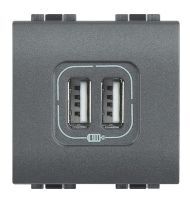 [E3QMF] Bticino Living Light Anthracite Alimentation USB 5V Double - BTL4285C2