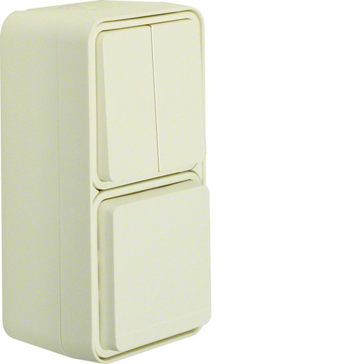 [E3S3Y] Hager Berker Combi Switch Socket With Hinged Cover And Enhanced Contact - 47903522