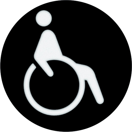 [E3SN7] Hager Berker Symbole de fauteuil roulant pour feu de signalisation LED rond avec impression sur feuille d'aluminium - 19058008