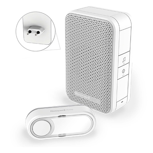 [E3STK] Honeywell Wireless Plug-In Türklingel mit Drucktaste Weiß - DC311NP2