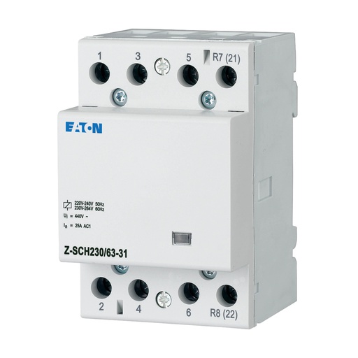 [E3DTK] Eaton Instalación Contactor 230VAC 50Hz 3NO+1NC 63A 3HP Z-SCH230/63-31 - 248858