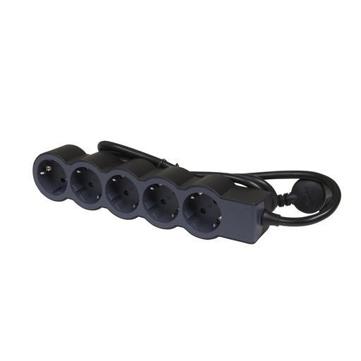 [E3HM9] Legrand Standard Socket 5x2P+A 1.5M Cord Black (European Socket) - 694556