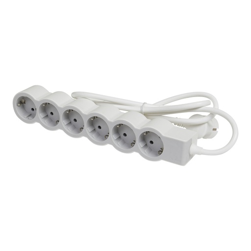 [E3HMA] Legrand Standard Socket 6x2P+A 1.5m Cord - White-Grey - 694557