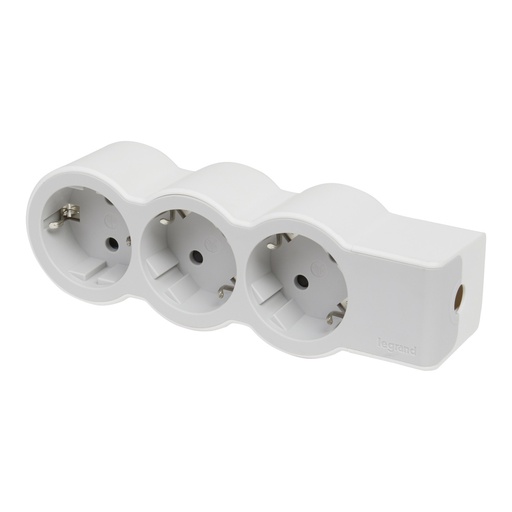 [E3HMT] Legrand Standard Outlet 3x2P+A Without Cord White-Grey (European Socket) - 694573
