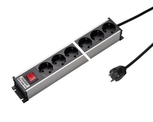 [E3JZQ] Martin Kaiser Aluminium 6-Way Power Strip With Switch And Cable - 1301KZL6SW15