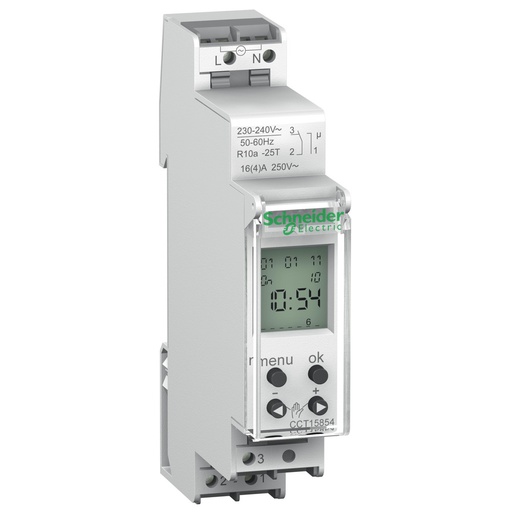 [E3K2Q] Schneider Electric Interruptor horario digital 24H/7D 18MM 1 canal - CCT15854