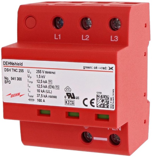 [E3K2K] Parafoudre combiné DEHNshield Type 1+2 Triphasé TN-C TNC 255 - 941300