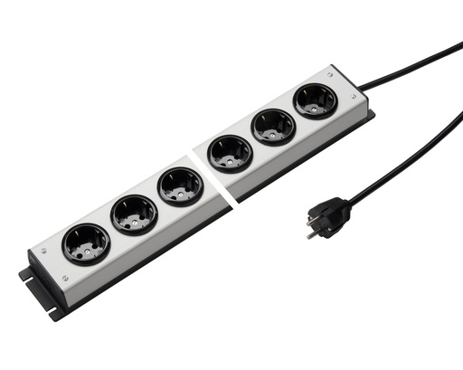 [E3K38] Martin Kaiser Regleta de enchufes de 6 vías con toma de tierra Cable 3M (Enchufe Europeo) - 1002ZL6L-SW3