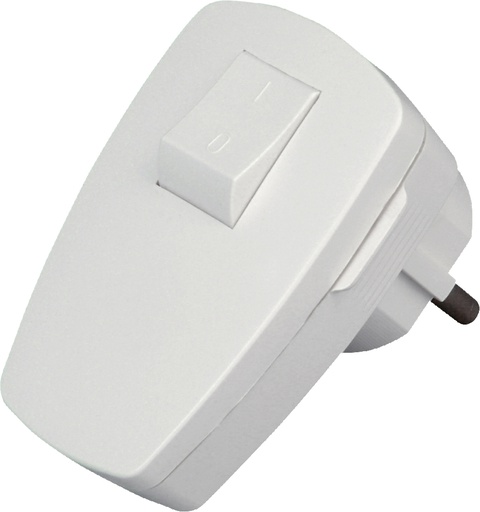 [E3MHJ] Kopp Right Angle Plug With Switch Arctic White - 170402006