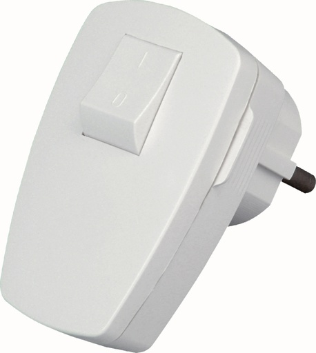 [E3MHK] Kopp Arctic White Plug With Switch 2 Pole Grounded - 1704.0205.1