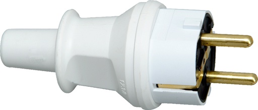 [E3MHR] Kopp IP44 PVC Plug With Bend Protection White - 1730.0200.7