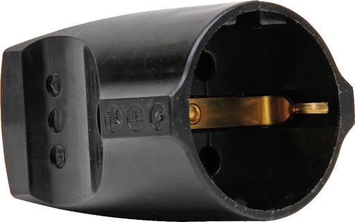 [E3MHF] Kopp Contrast Plug 3x1.5 16/250V Black Plastic - 183205003