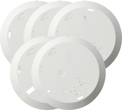 [E3MVV] Gira Set Of 5 Smoke Alarm Mounting Plates White - 845000