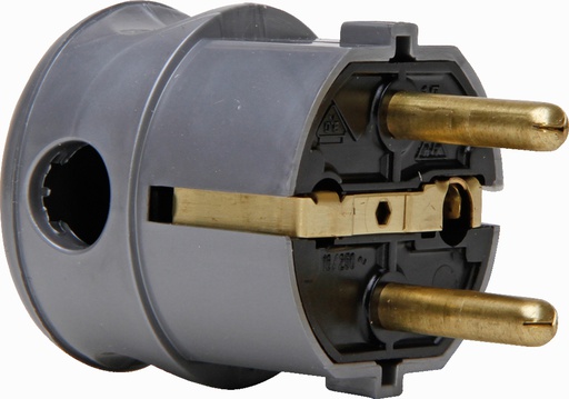 [E3MJ6] Rechtwinkliger Kunststoffstecker CEE 7VII Side Entry Silber - 178520009