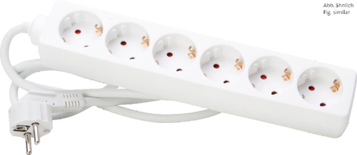 [E3MWN] Kopp 6-Outlet Arctic White Power Strip With Ground Plug - 120613005