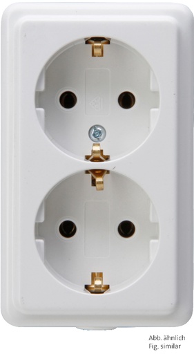 [E3MWH] Kopp 2-Way Arctic White Socket Without Plug - 120101001