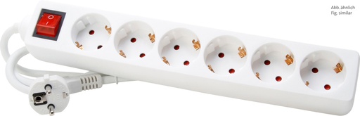 [E3MWQ] Kopp 6-Outlet Power Strip with Switch Arctic White - 120913004