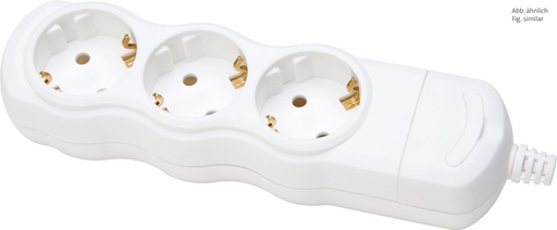 [E3MWJ] Kopp 3 Port Socket Arctic White Without Cord - 120301007