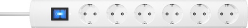[E3MXN] Kopp Universal Plus 6 Slot Switch With Cord White - 232802005
