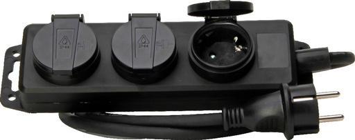 [E3MXC] Kopp 3V Centa Cord Central Tapa Negra IP44 Con Cable De 1,4M - 223003044