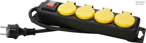[E3MXD] Interruptor de 4 vías Kopp con cable negro de 1,4 m IP44 - 223012002