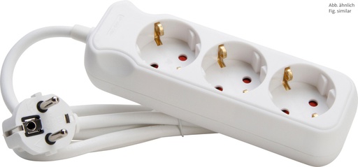 [E3MWW] Kopp 3 Outlet White Power Strip With 1.4 Meter Cord - 128613003