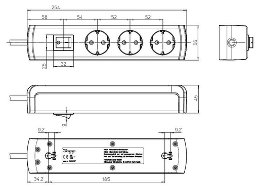 [E3MXF] Kopp Universal Plus 3-Outlet Switch Socket White - 232502006