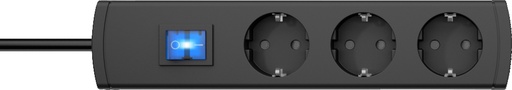 [E3MXG] Kopp Universal Plus 3 Outlet Switch Antracite Cord 1.4m - 232505009