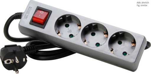 [E3MX8] Kopp 3V Cord Central mit Schalter Titanium 1.4m - 129743008