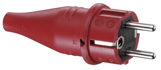 [E3PFY-X40] ABL 1419140 Enchufe Schuko de Goma Rojo 2 Sistemas de Tierra IP44 - 1419-140 [40 piezas]