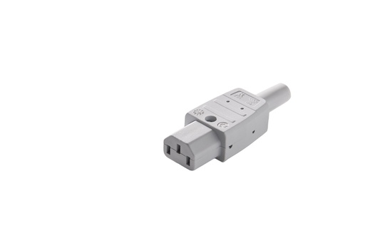 [E3R6B-X125] Martin Kaiser MK IEC C13 70 Degree 10 Amp Appliance Plug Grey - 794/gr [125 pieces]