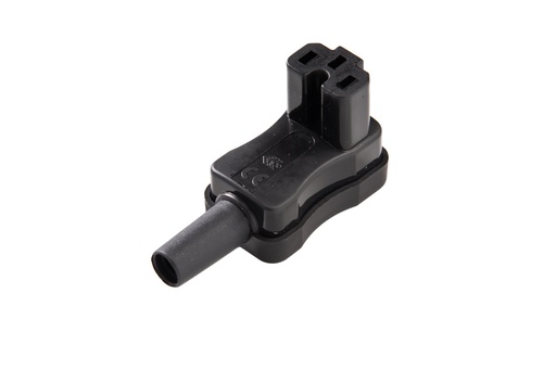 [E3R6D-X50] Martin Kaiser Angled Appliance Plug C15A Black - 793/sw [50 pieces]