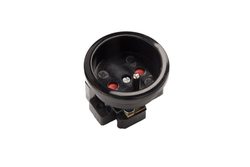 [E3RGR-X80] Martin Kaiser 1-Way Flush-Fitting Socket With Earthing Pin Shutter Negro - 491K/sw [80 piezas]