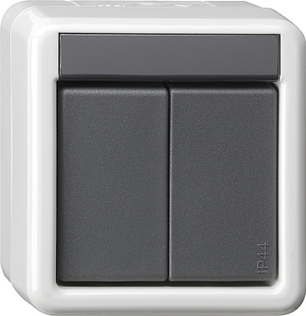 [E3RVS] Gira 2-Way 2-Point KNX Push Button Surface Mounted Grey - 516230