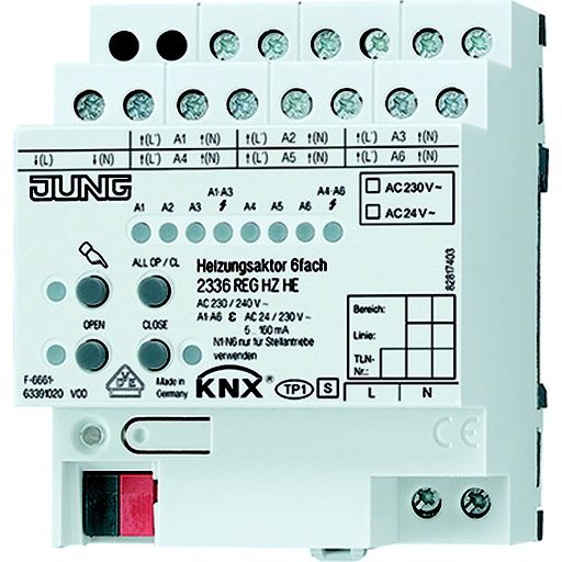 [E3RWR] Jung KNX Actor de calefacción 6 vías 230/24V - 2336REGHZHE