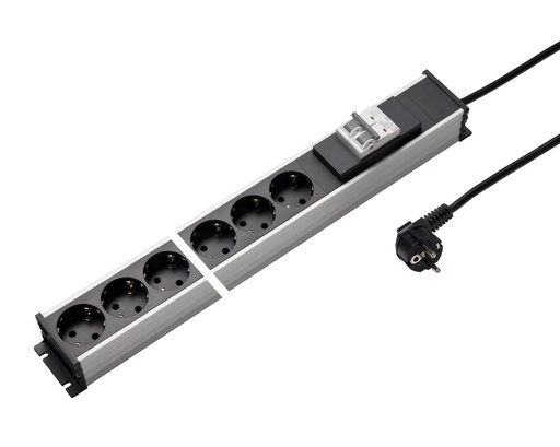 [E3JX7] Martin Kaiser 6-Way Power Strip With 16A 2-Pole Circuit Breaker 3M Cable (Prise européenne) - 1336ZL6/16L-SW3