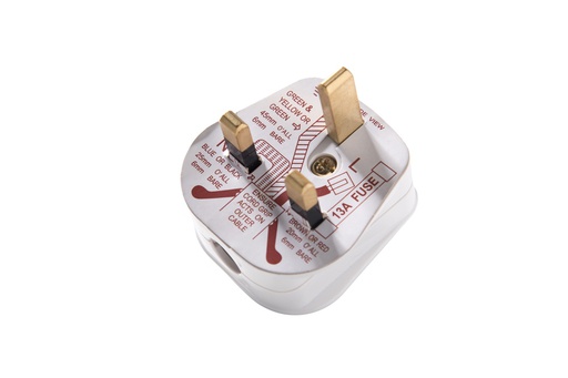 [E3JWX] Martin Kaiser UK Stekker Type G Met Aardecontact Wit - 523/WS/APP