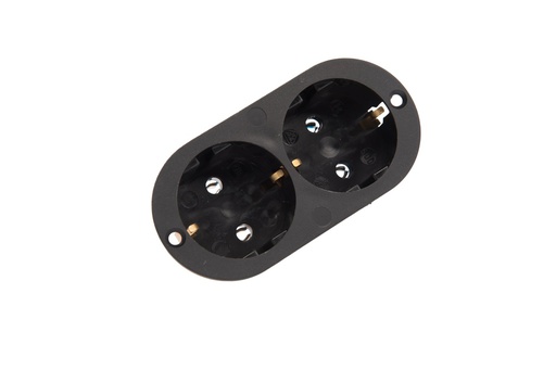 [E3RKQ] Martin Kaiser 2-Way Black Flush-Fitting Socket With Earthing Contact - 500/2/sw