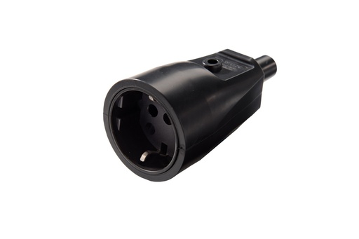 [E3R42-X40] Martin Kaiser Black Mains Line Socket With Earthing Contact - 551/sw [40 pieces]