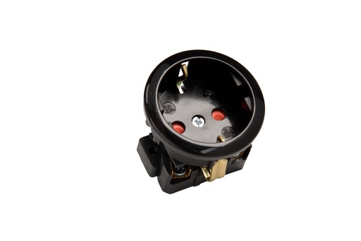 [E3RKT] Martin Kaiser 1-Way Flush-Fitting Socket With Earthing Contact Shutter Black - 490K/sw