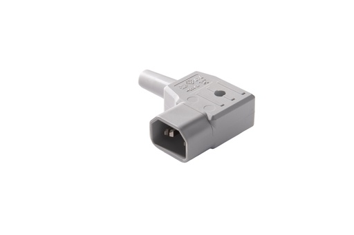 [E3R49-X50] Martin Kaiser Angled Appliance Plug C14E Grounded Gray With Grommet - 747/gr [50 pieces]