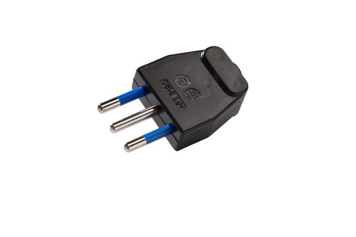 [E3QY4] Martin Kaiser 10 Amp Italian Plug With Earthing Contact Black - 851/SW