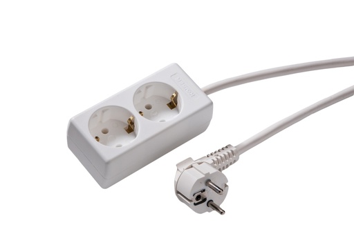 [E3QXQ] Martin Kaiser 2-Way Socket With Earthing Contact Cable 5M Arctic White - 1020ZL5-15W/KWS