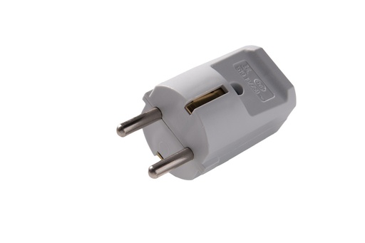 [E3QYK] Martin Kaiser MK Stecker Schutzkontakt ohne Hülse Grau Schwarz - 519oT/gr