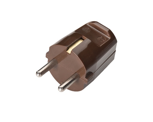 [E3QYZ] Martin Kaiser Brown Plug With Earthing Contact - 614/br