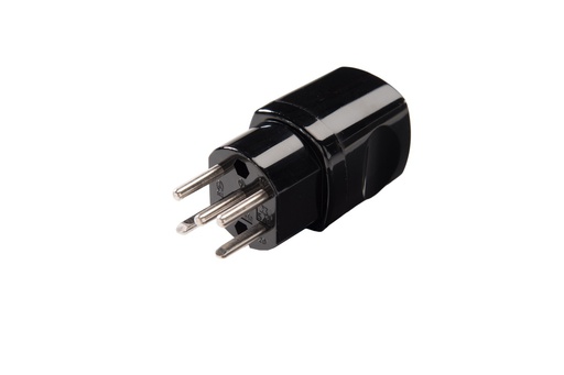 [E3QZ7] Martin Kaiser Black 5-Pole Swiss Plug Type J T15 With Earthing Contact - 546/sw